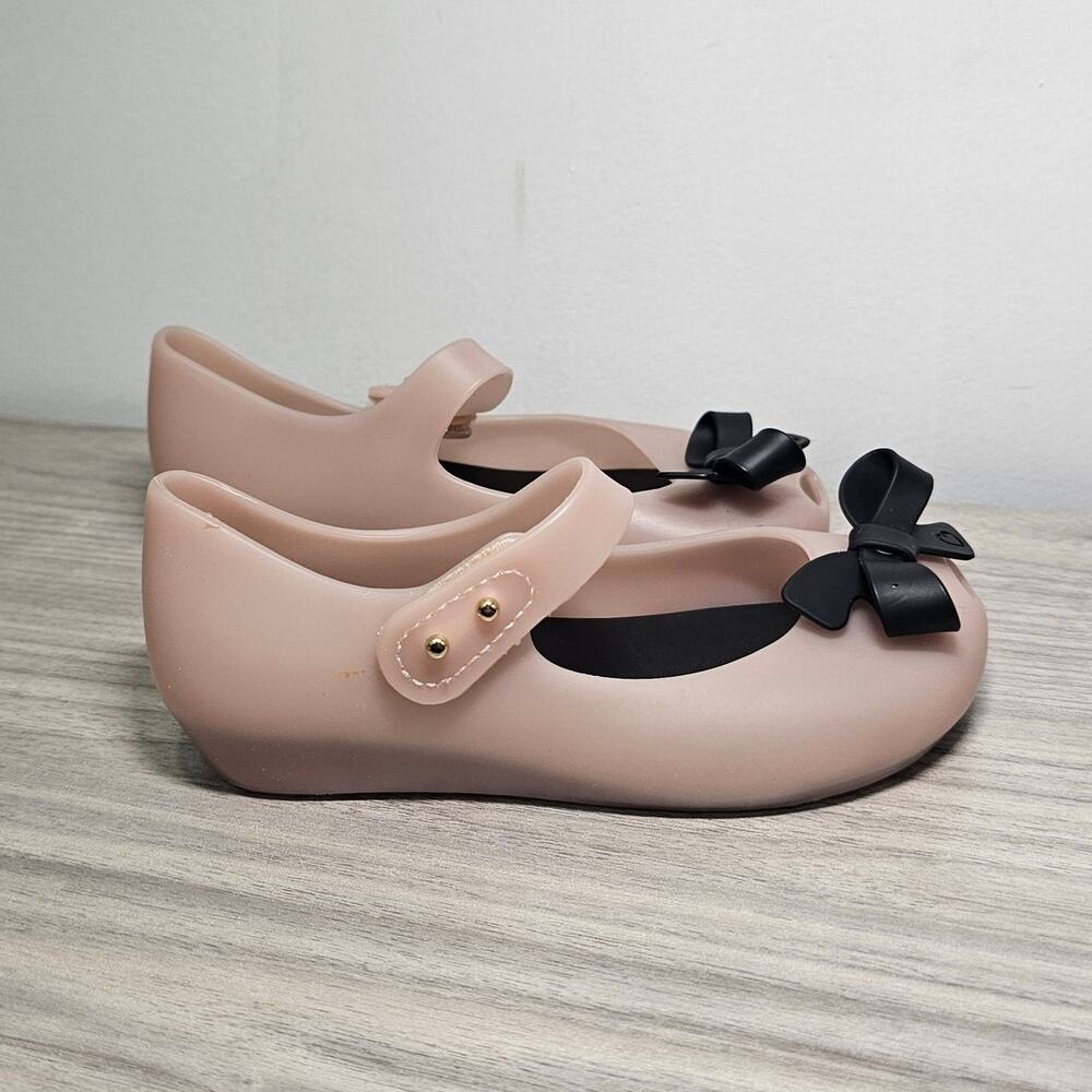 Mini Melissa Ultragirl Jason Wu Mary Jane Flats Black Pink USA 10 Girls Bow - Picture 2 of 10